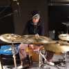 Sarah in studio cymbal heaven!